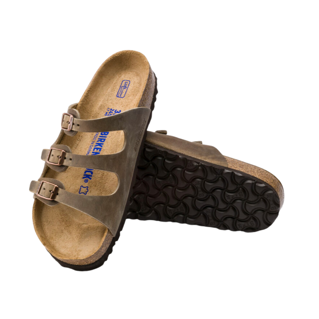 Women's Florida Soft Footbed Sandals - Oiled Leather in Tobacco Brown | Comfortable & Stylish for Beach, Vacation & Casual Wear
