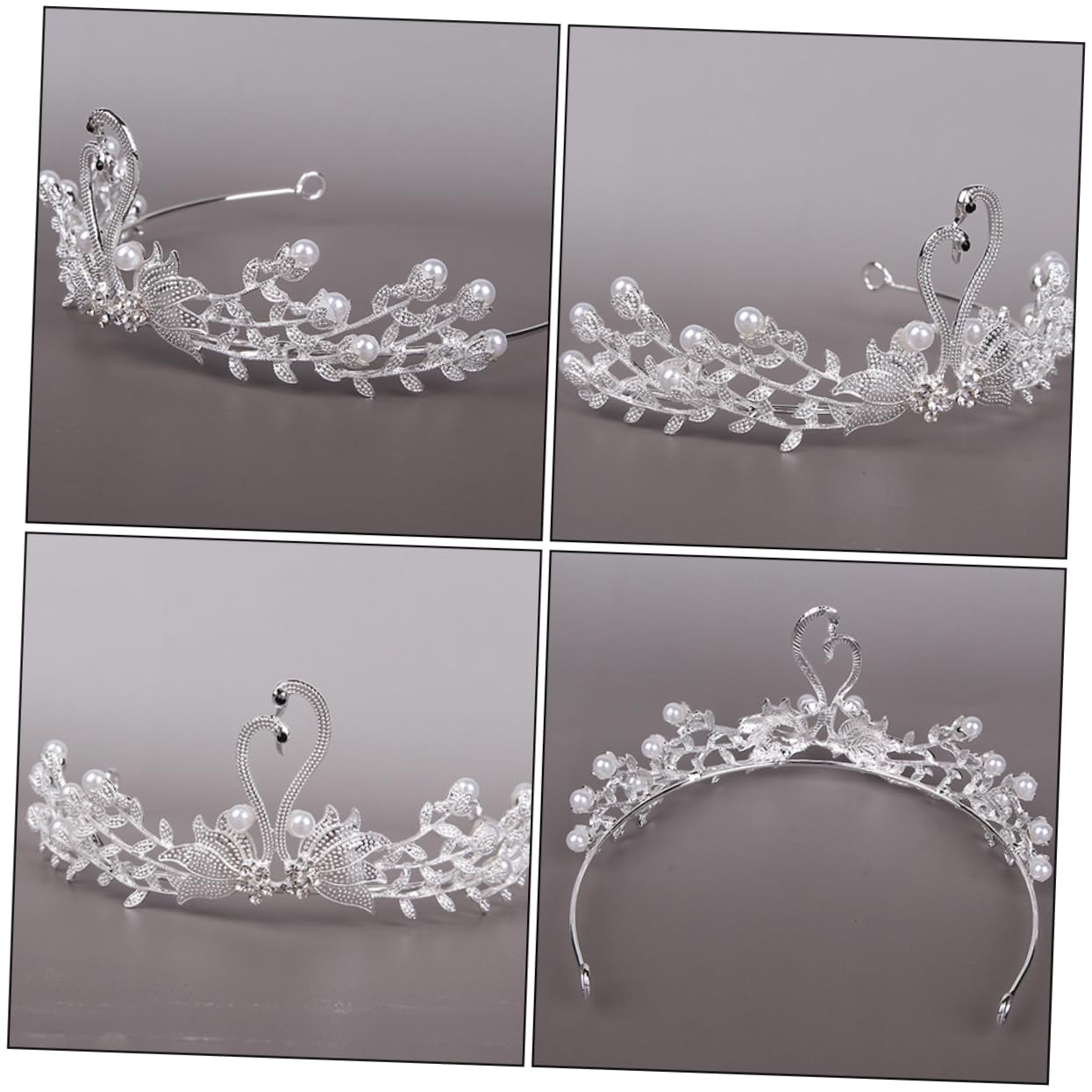 Silver Tiara Headpiece for Women - Bridal Crown Hair Jewelry for Weddings & Parties