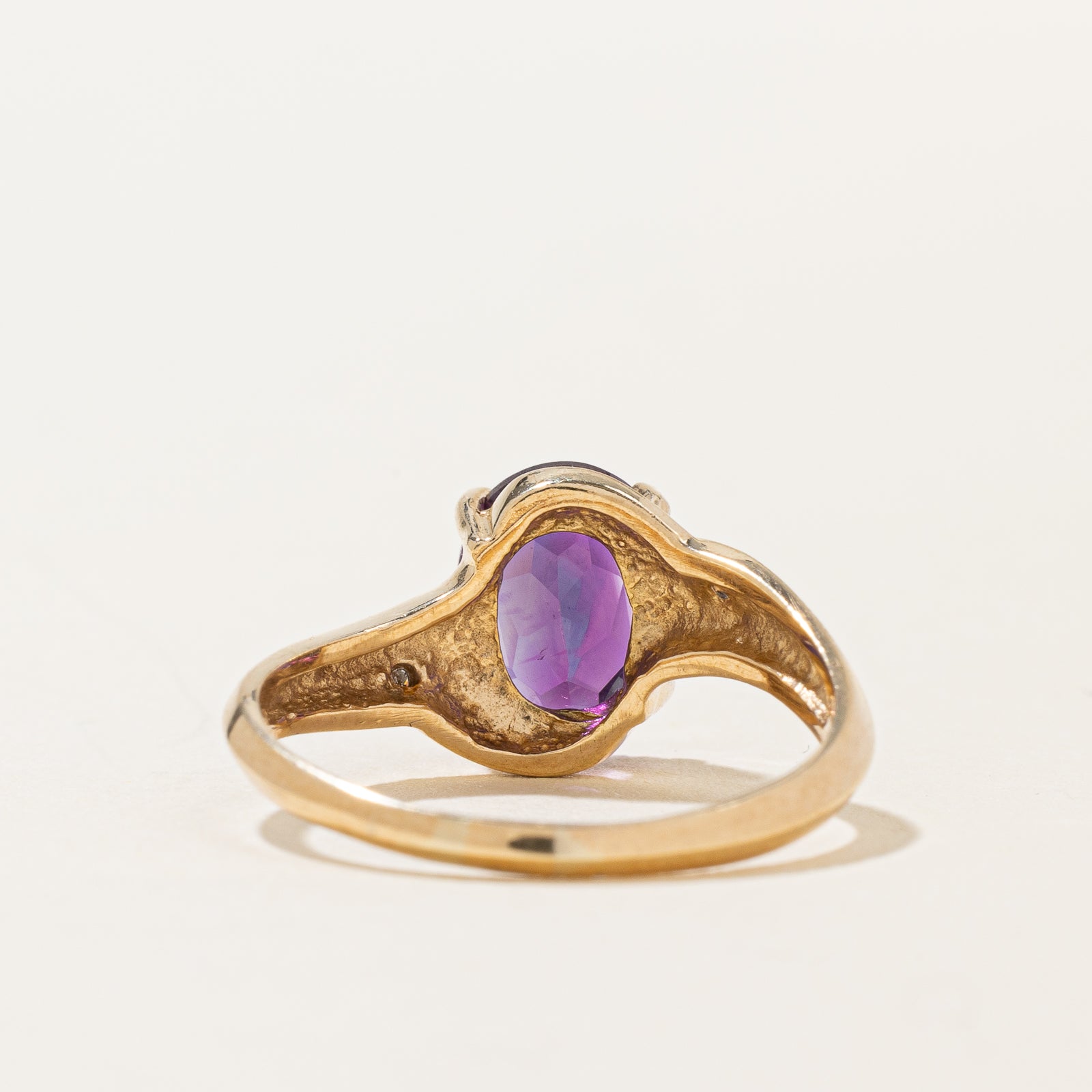 1.90ct Amethyst & 0.03ct Diamond Bypass Ring - Size 7.25 | Elegant Purple Gemstone Jewelry for Women | Perfect for Weddings, Anniversaries & Special Occasions