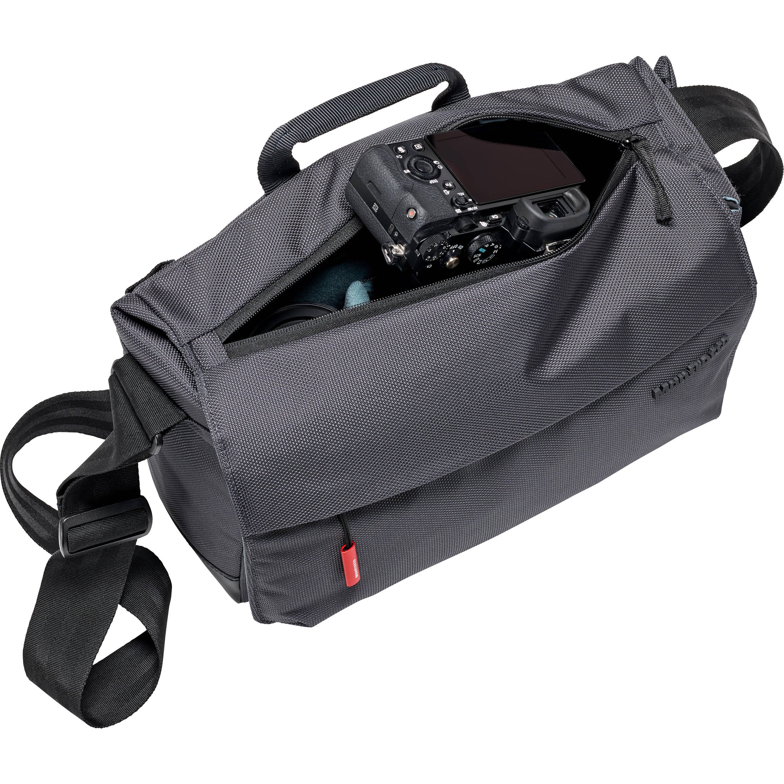 Manfrotto Manhattan Messenger Speedy 10 Camera Bag - Water-Repellent Multiuse Photography Bag for DSLR, Lenses & Accessories with PC/Tablet Compartment & Tripod Holder - Perfect for Travel, Street Photography & Daily Commute