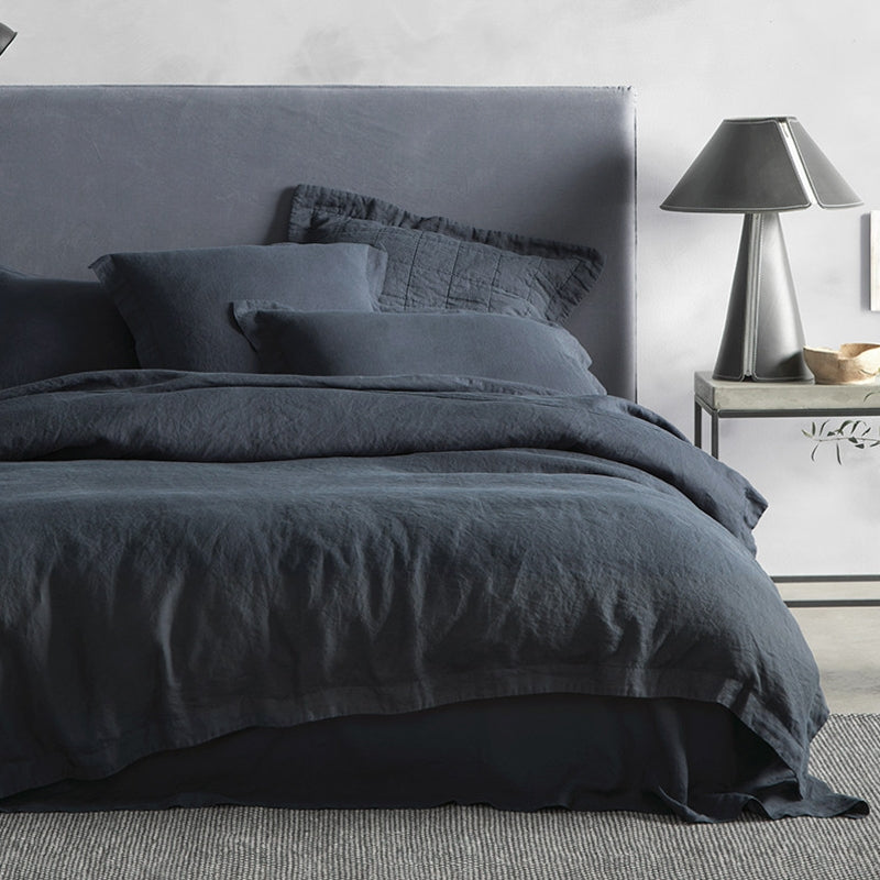 Sheridan Abbotson Carbon Linen Quilt Cover Set - Premium 100% Linen Duvet Cover for Bedroom Decor - Breathable & Soft Bedding for All Seasons - Perfect for Master Bedroom, Guest Room & Airbnb