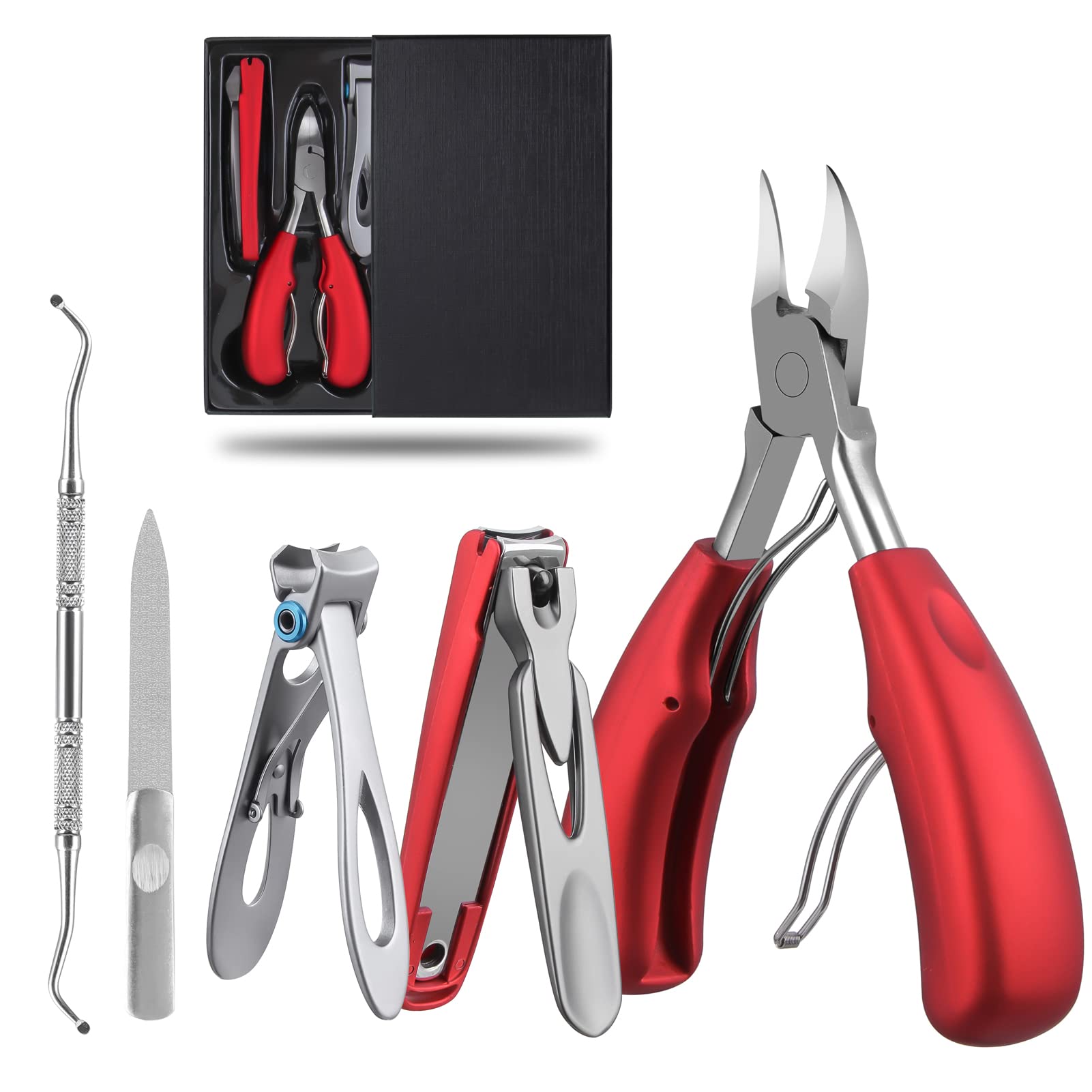 Professional Toenail Clippers for Thick & Ingrown Nails - Heavy Duty Nail Clippers for Seniors, Men & Women - Podiatrist Recommended Nail Cutter for Thick Toenails & Fingernails - Perfect for Home Pedicure & Foot Care