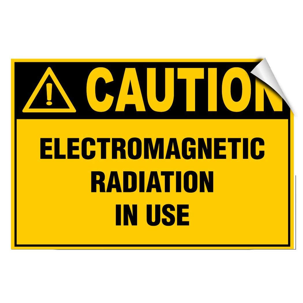 6 Pack Safety & Warning Vinyl Stickers - Caution Electromagnetic Radiation Hazard Signs for Warehouse & Industrial Use (10