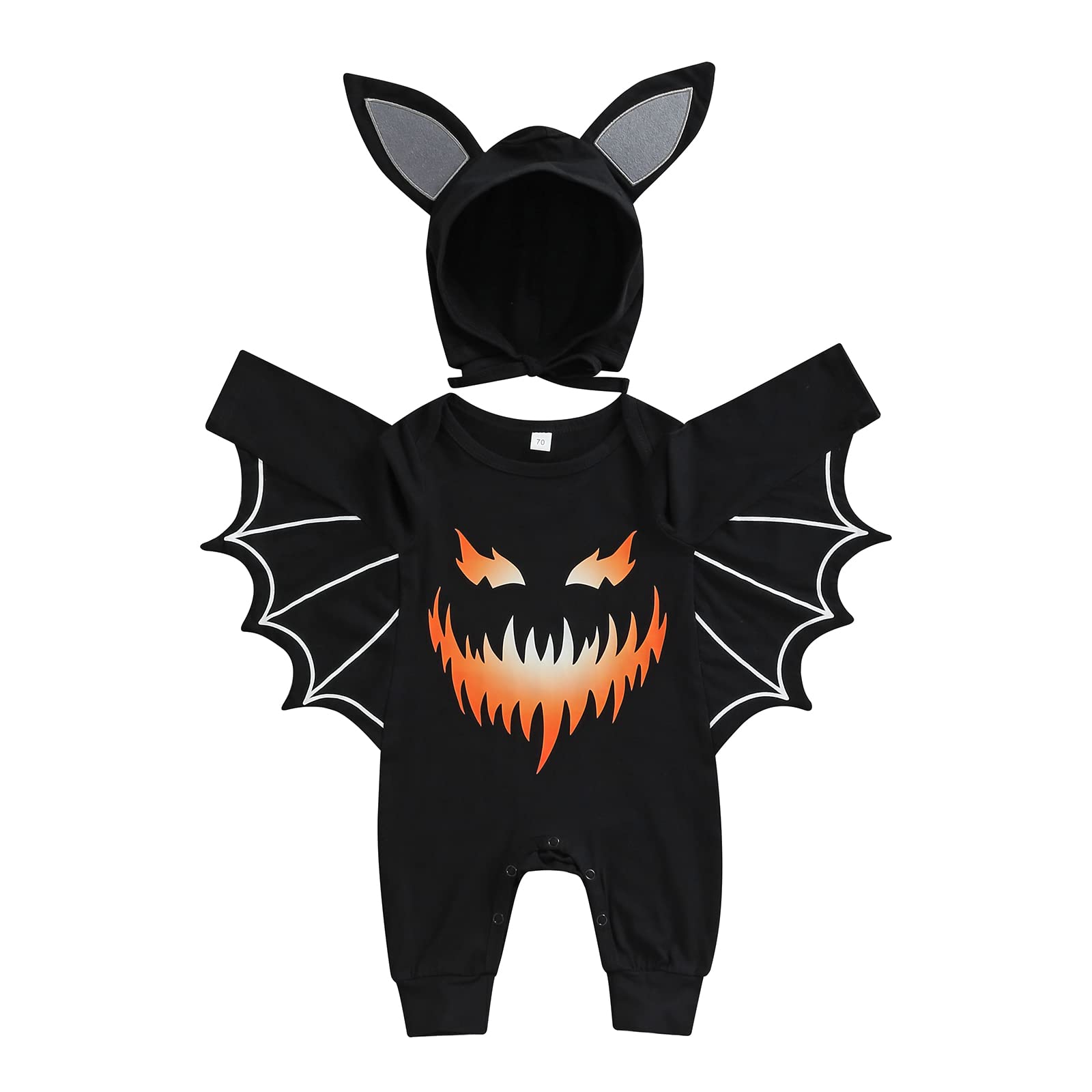 My 1st Halloween Outfit - Unisex Newborn Baby Romper Pumpkin Bat Jumpsuit for Infant Boys & Girls | Perfect for Halloween Parties, Photo Shoots & Trick-or-Treating