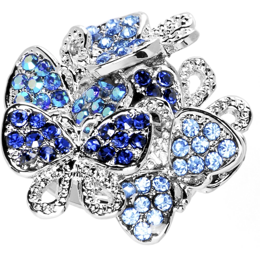Body Candy Beautiful Cluster Butterfly Adjustable Ring for Women - Elegant Fashion Jewelry Gift for Parties, Date Night & Special Occasions