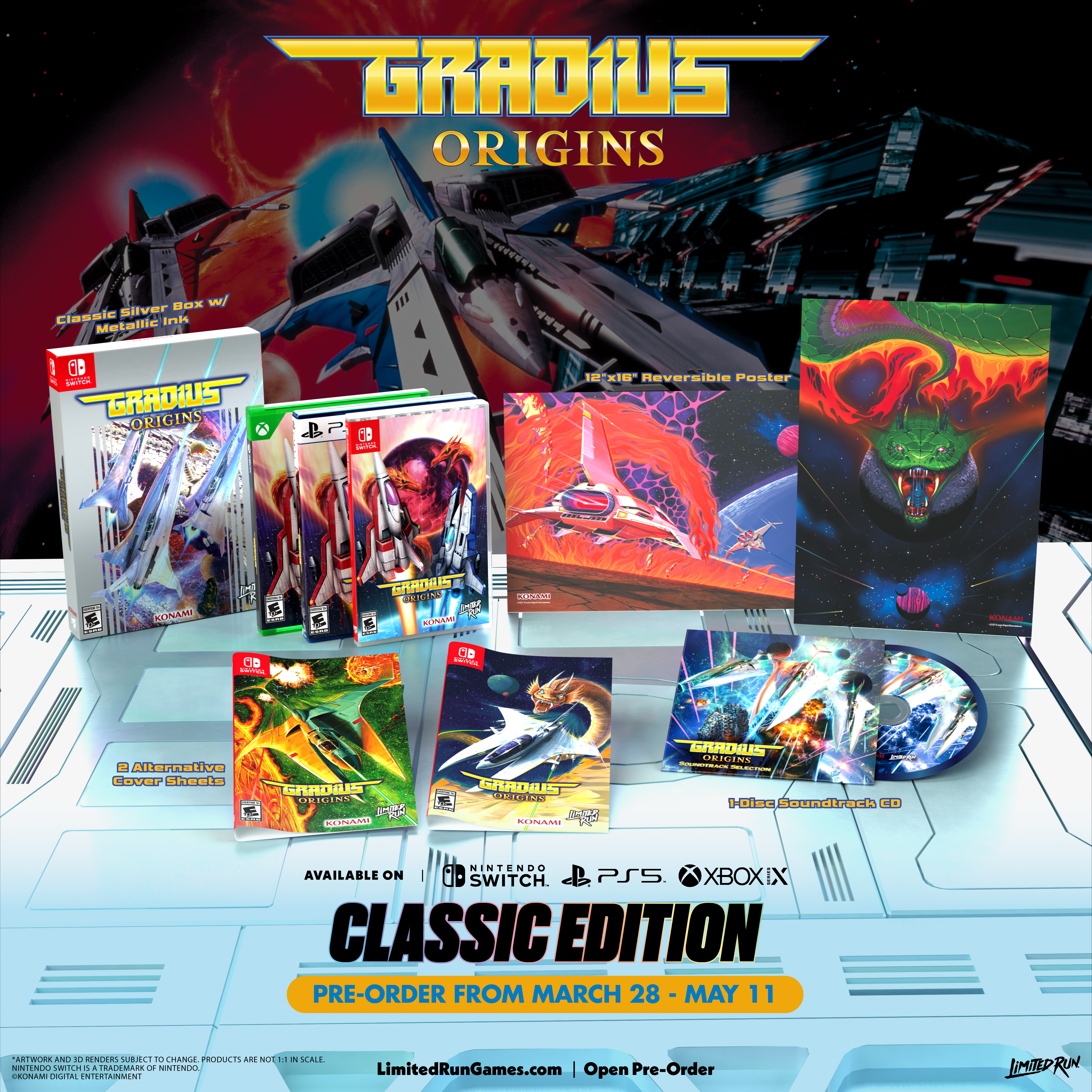 Gradius Origins Classic Edition - Nintendo Switch, PS5, Xbox Series X|S - Retro Arcade Shooter Game for Home Entertainment & Gaming Parties
