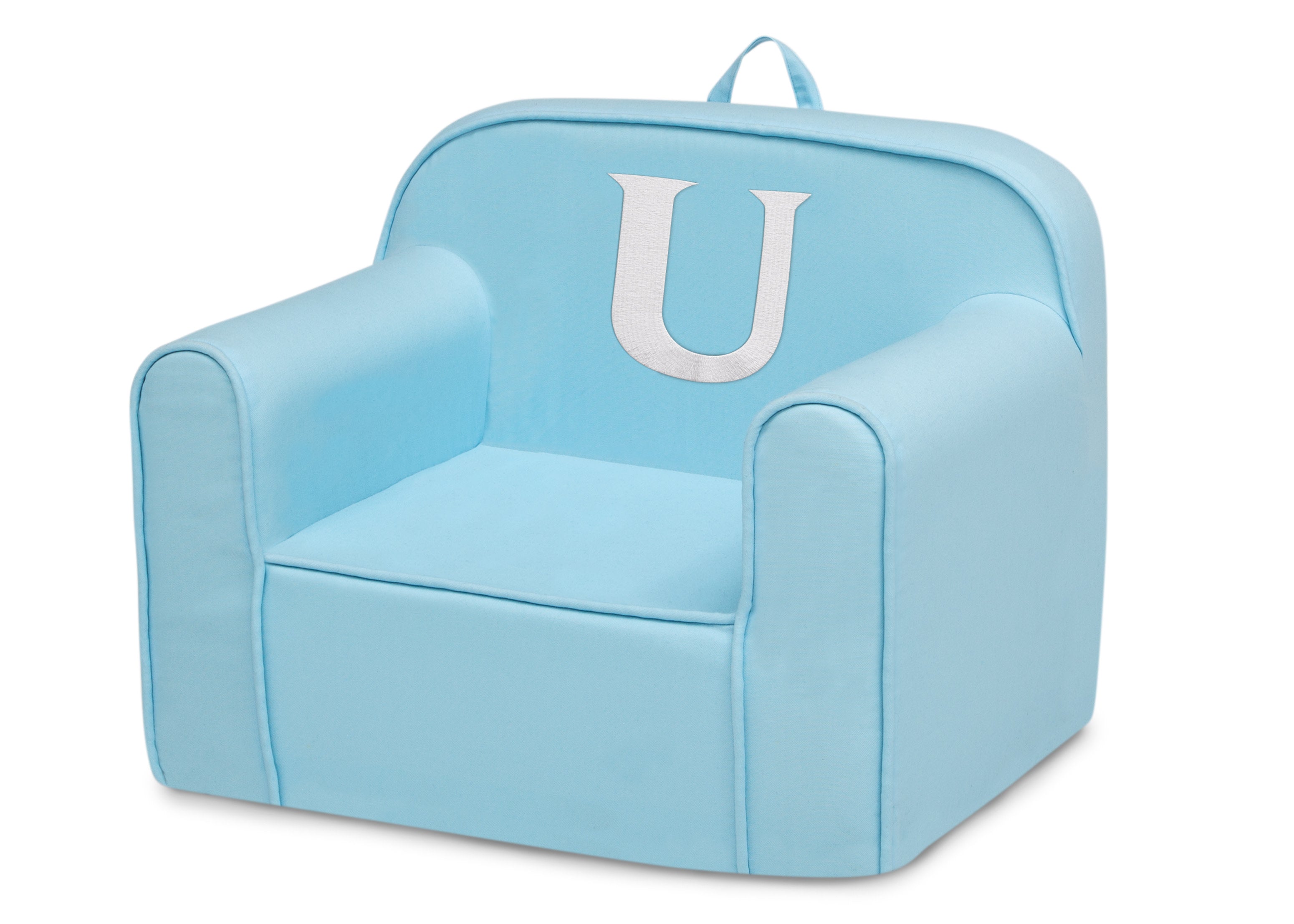 Personalized Monogram Light Blue Cozee Chair - Custom Plush Recliner for Living Room, Nursery & Office - Cozy Reading & Relaxation Seat