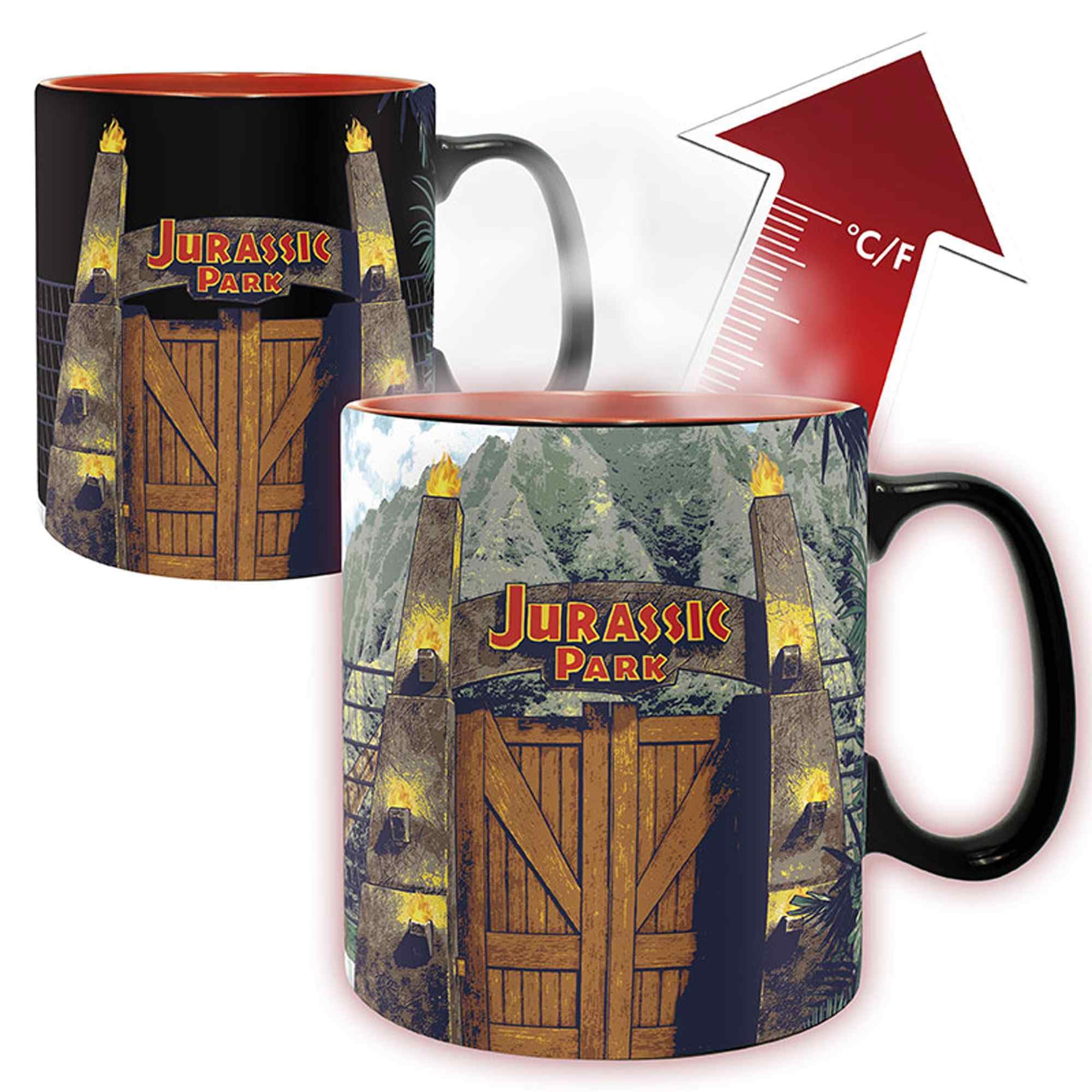 Heat Changing Jurassic Park Mug - Large Capacity Dinosaur Themed Coffee Cup for Home, Office & Gifts - ABYstyle Official Merchandise