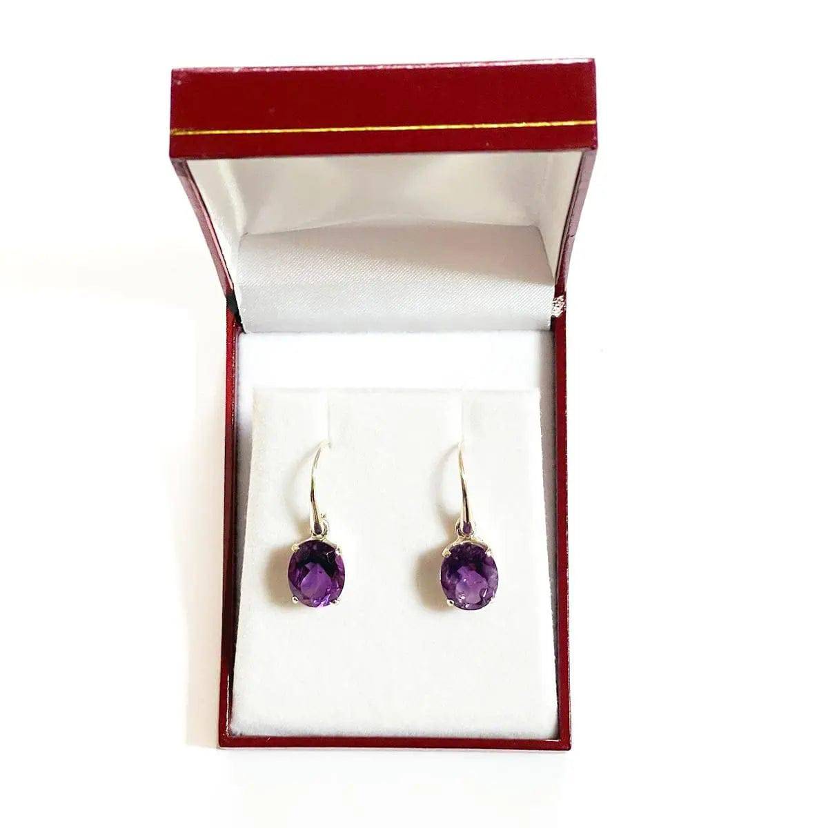 Natural Amethyst Sterling Silver Earrings for Women – Elegant Dangle Earrings for Parties, Weddings & Everyday Wear