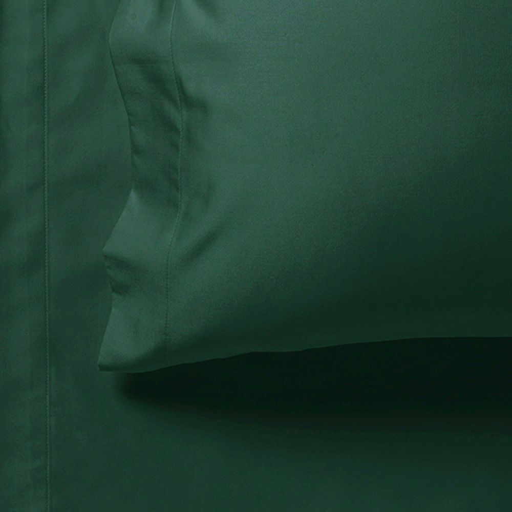 1000TC Ultra Soft Fitted Sheet & 2 Pillowcases Set - Super King Size Bedding in Dark Green | Luxury Hotel Quality Sheets for Master Bedroom & Guest Room