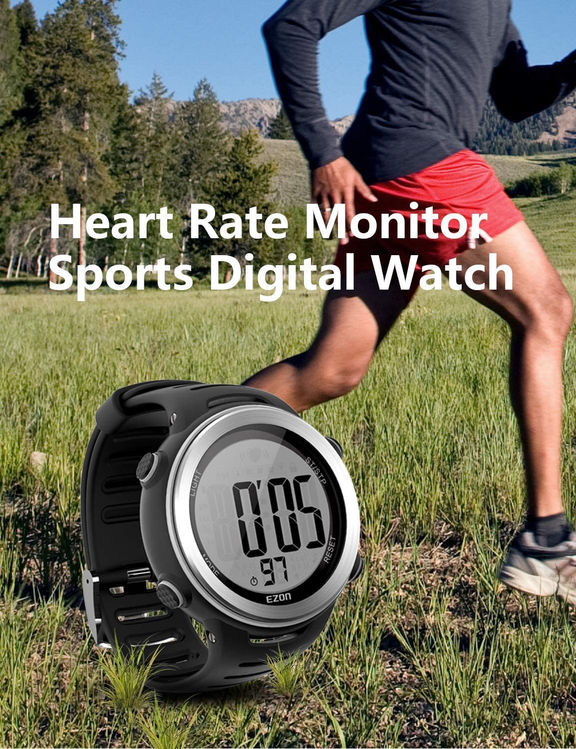 EZON Heart Rate Monitor Chest Strap - Wireless Bluetooth HRM for Running, Cycling & Workouts - Waterproof Fitness Tracker with Stopwatch & Alarms - Perfect for Gym, Cardio & Sports Training