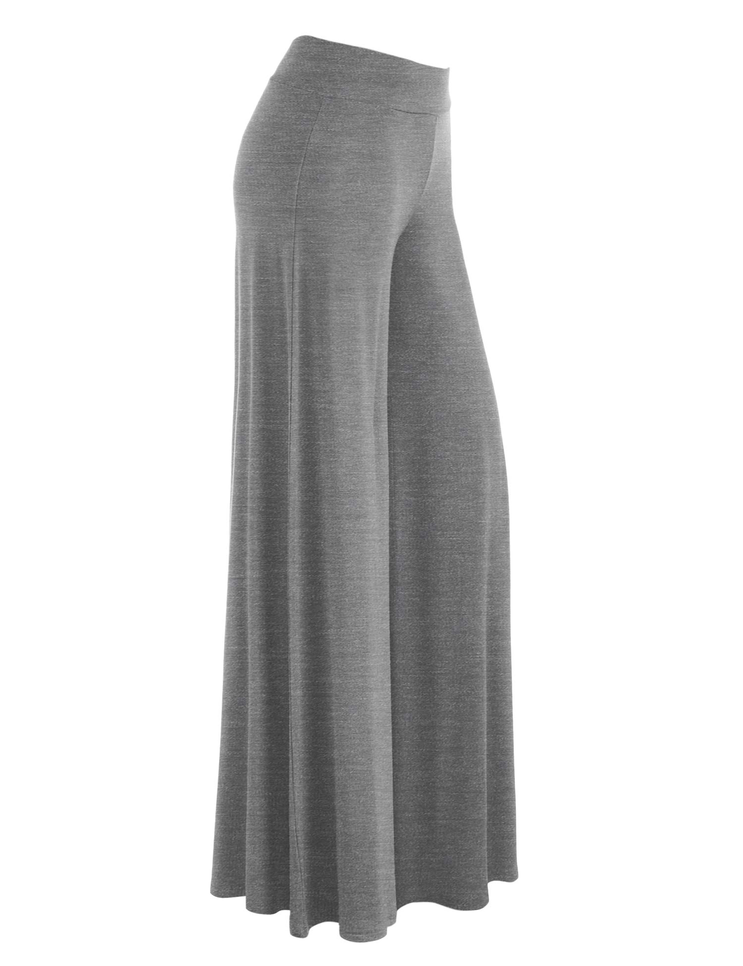 Johnny Women's Solid Color Casual Wide Leg Palazzo Pants - Stretchy Comfort Lounge Pants for Yoga, Travel & Home Wear