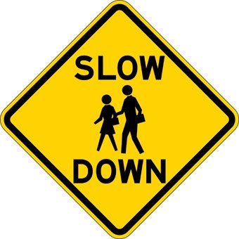 18x18 Diamond Reflective School Children Warning Sign - Slow Down Rust-Free Aluminum for Road Safety & School Zones