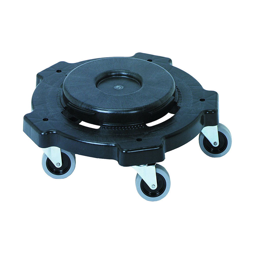 Continental 3255 Huskee Round Receptacle Dolly - Heavy Duty 250 lb Capacity Black Utility Cart for Trash, Recycling & Moving - Perfect for Warehouses, Offices & Home Use