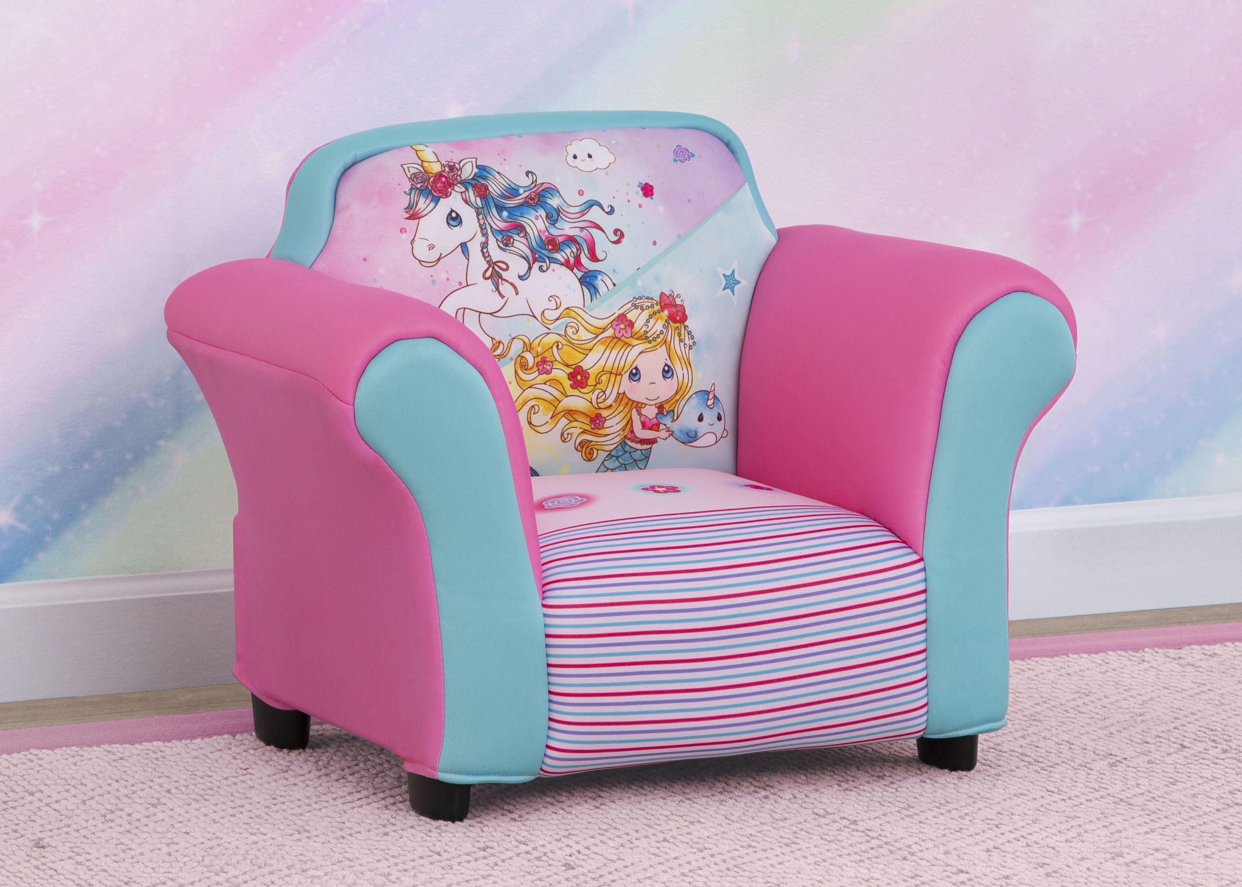 Precious Moments Upholstered Accent Chair with Sculpted Plastic Frame - Perfect for Living Room, Bedroom or Nursery Decor