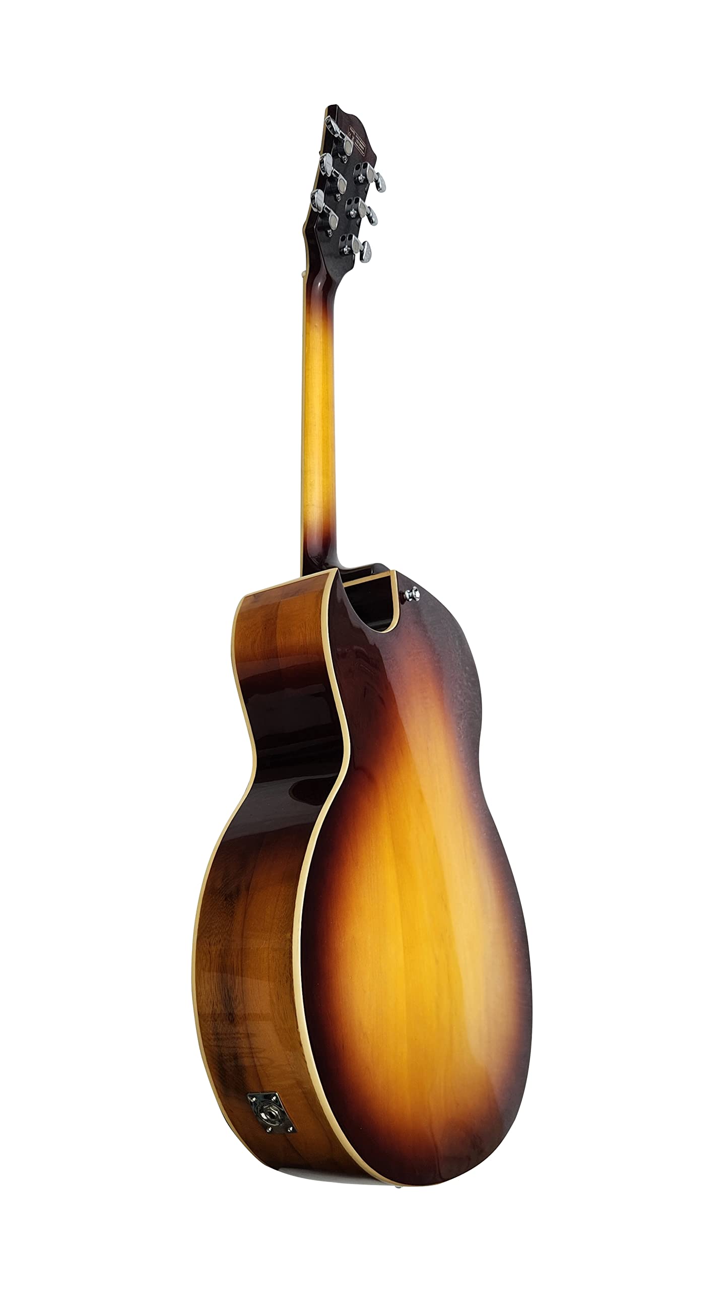IYV 6 String Semi-Hollow Body Electric Guitar Right Handed Natural Finish (IJZ-500 NA) - Perfect for Jazz, Blues & Rock Performances