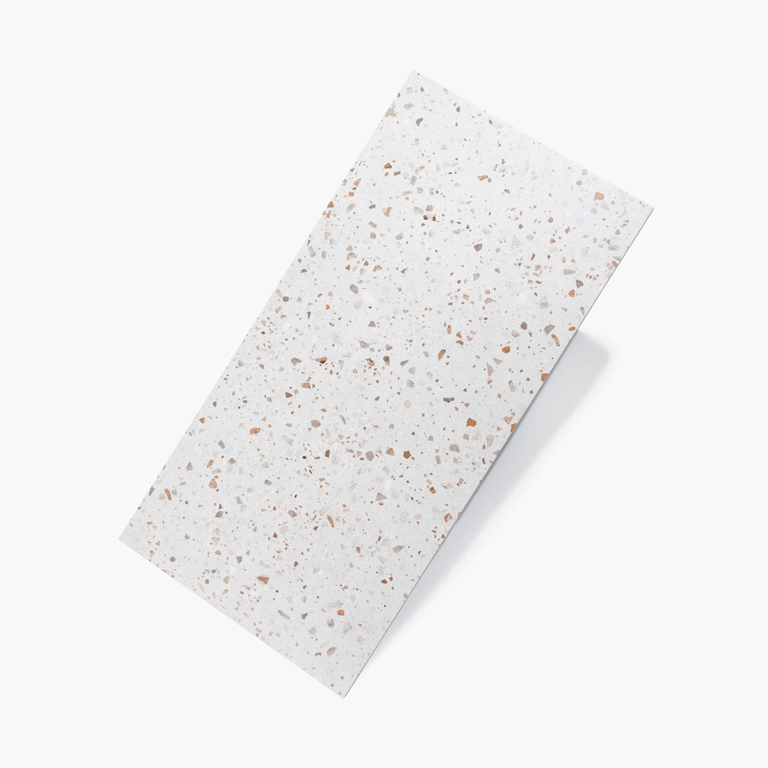 Premium 600x300mm Satin White Color Terrazzo Tiles - Elegant Flooring & Wall Covering for Bathrooms, Kitchens, and Commercial Spaces