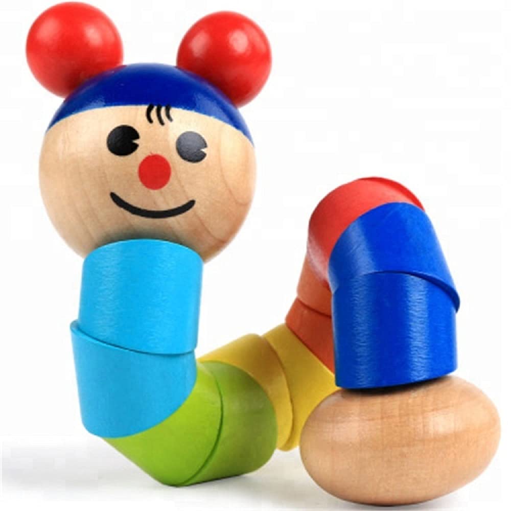 FunBlast 3D Wooden Twistable Puzzle Doll Toy for Kids Ages 3+ | Educational Brain Teaser for Boys & Girls | Creative Play for Home & Classroom Learning (Multicolor)