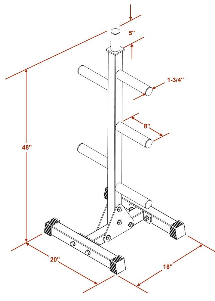 Deltech Fitness Olympic Weight Plate Tree – Heavy Duty Barbell Weight Storage Rack for Home & Commercial Gyms – Perfect for Organizing Weight Plates & Saving Space