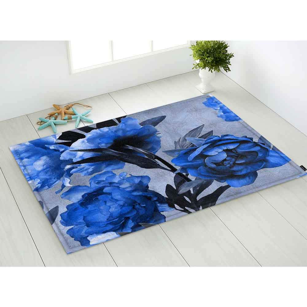 Non-Slip Flower Door Mat - Watercolor Rose for Bathroom & Bedroom