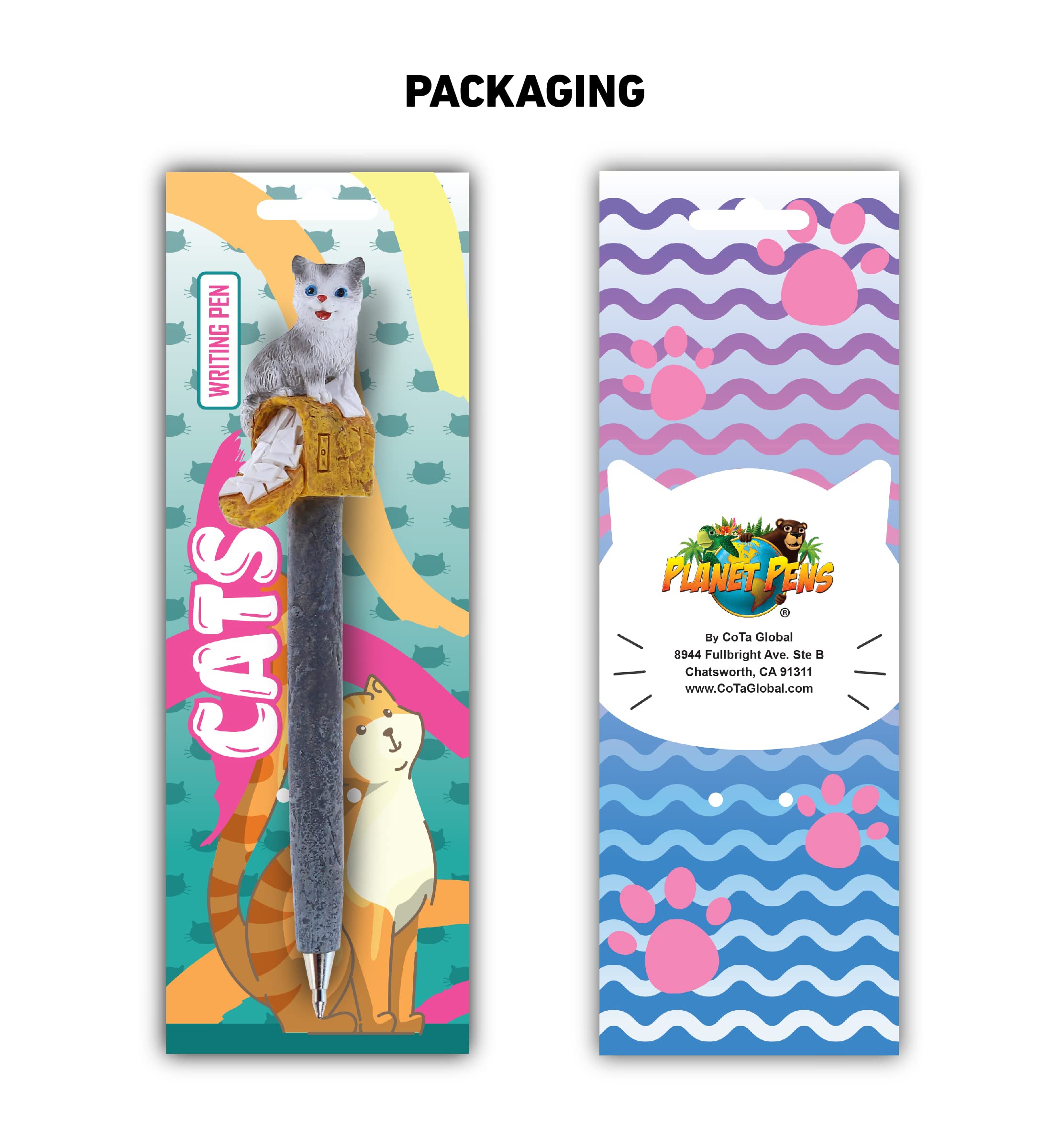 Fun Novelty Cat Ballpoint Pens - Unique Colorful Writing Instruments for Kids & Adults - Perfect for School, Office & Gifts - Cat on Mailbox Design - Great for Note Taking, Journaling & Creative Writing