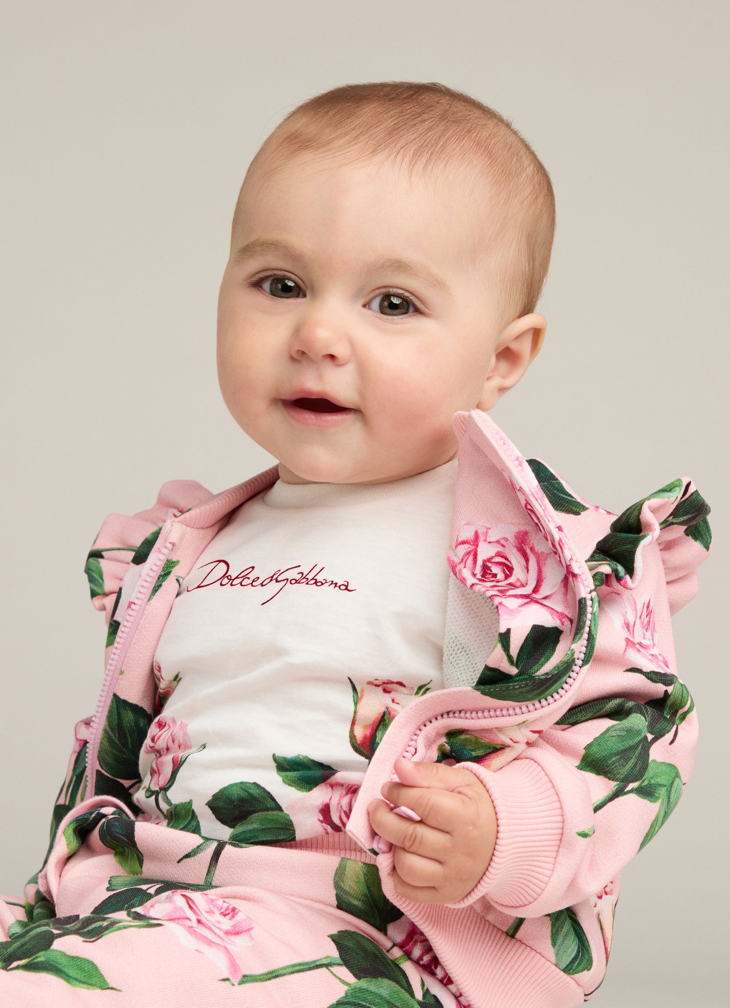 Pink Rose Print Sweatshirt for Baby Girls | Soft Cotton Pullover | Perfect for Playdates, Family Photos & Everyday Comfort