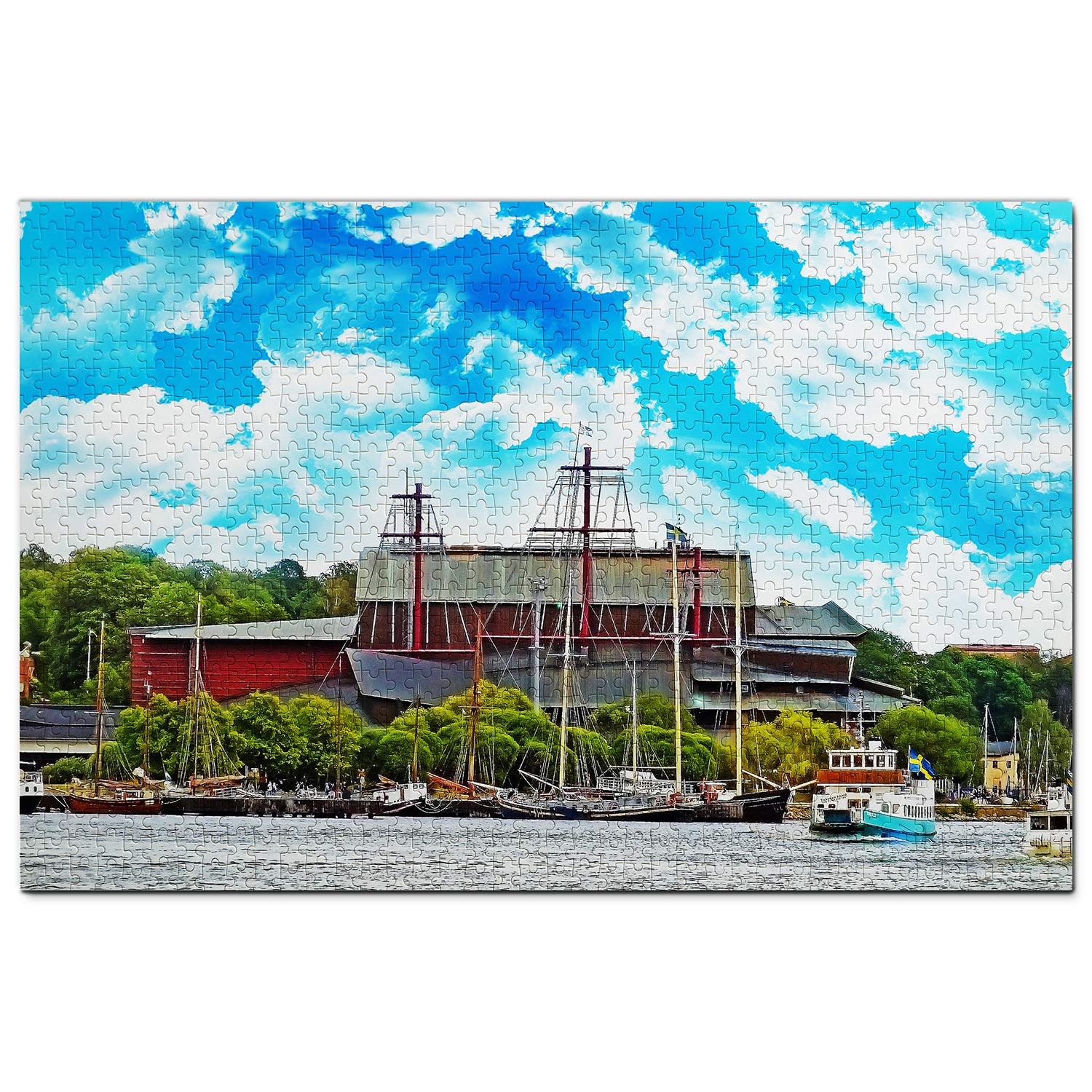 1000-Piece Sweden Vasa Museum Stockholm Wooden Jigsaw Puzzle – Perfect for Travel Souvenirs, Home Decor & Family Game Night