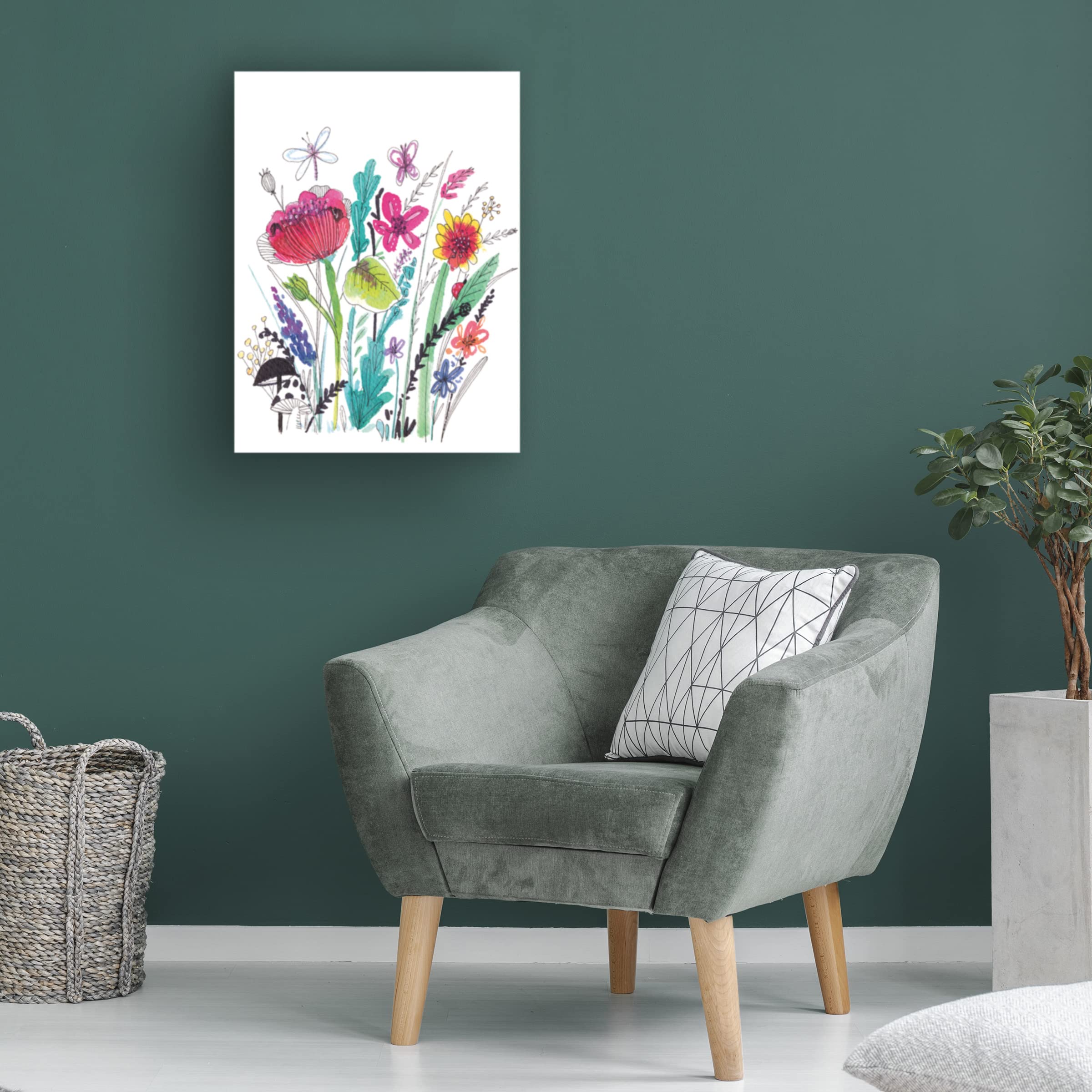 Trademark Fine Art 'Free Floral III' Canvas Wall Art by Larisa Hernandez - Modern Floral Painting for Living Room, Bedroom & Office Decor