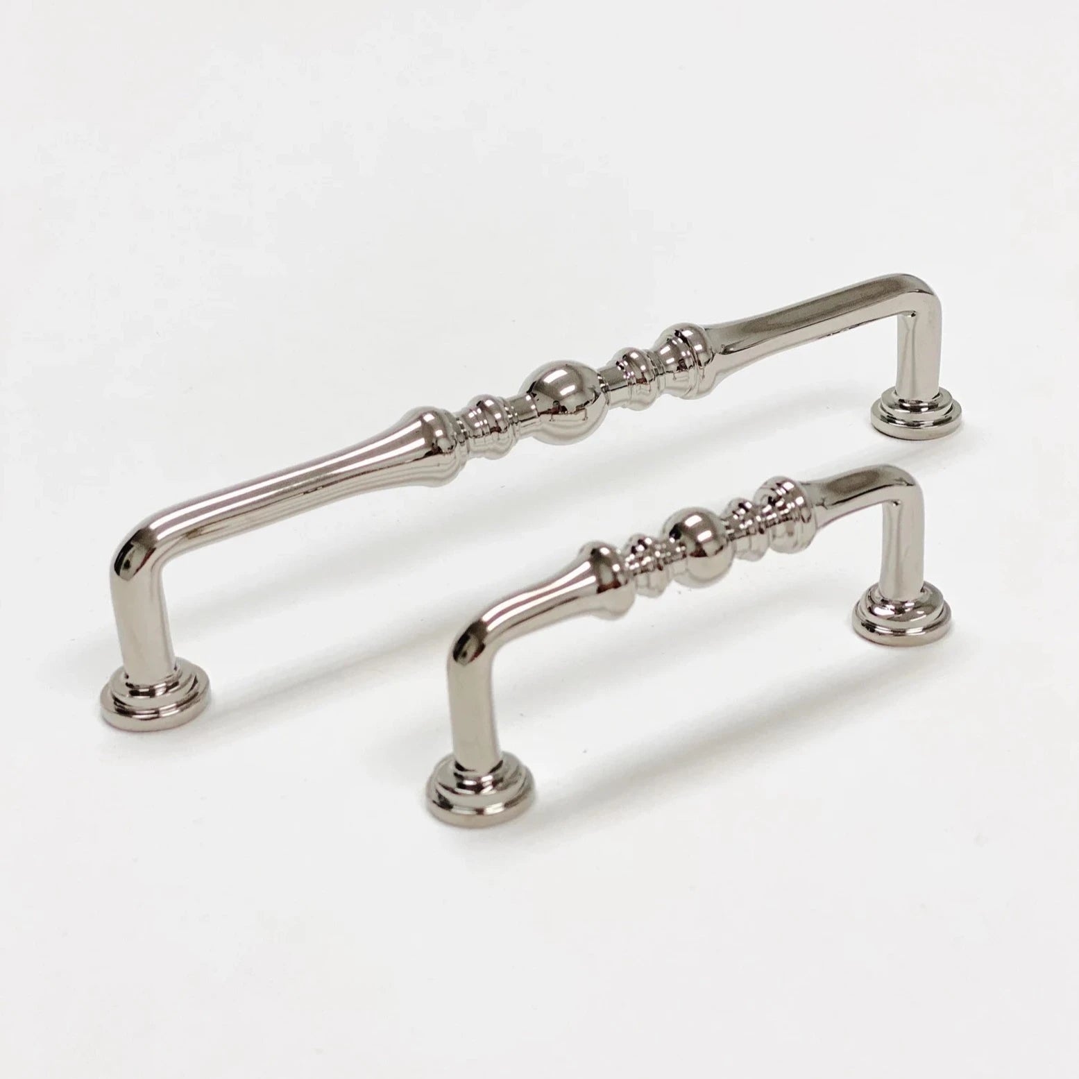 Vintage Polished Nickel Cabinet Drawer Pulls - Elegant Kitchen Drawer Handles for Cabinets & Furniture (Perfect for Farmhouse, Shaker & Traditional Style Kitchens)