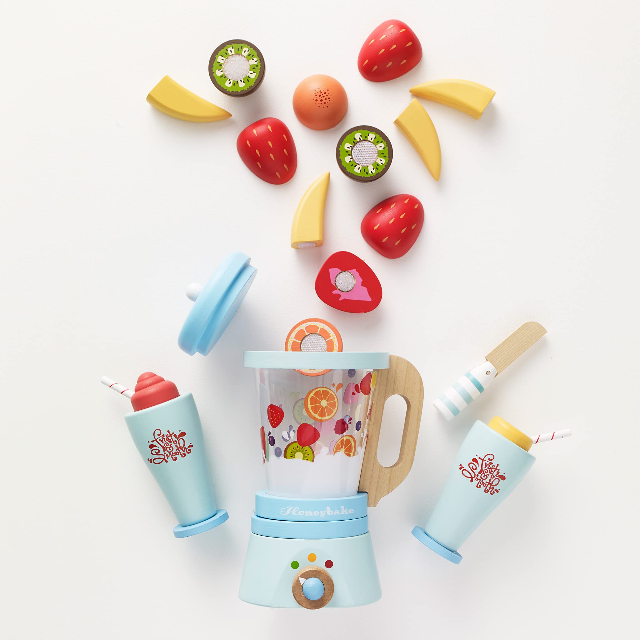 Premium Wooden Blender & Fruit Toy Set for Kids Ages 3+ | Pretend Play Kitchen