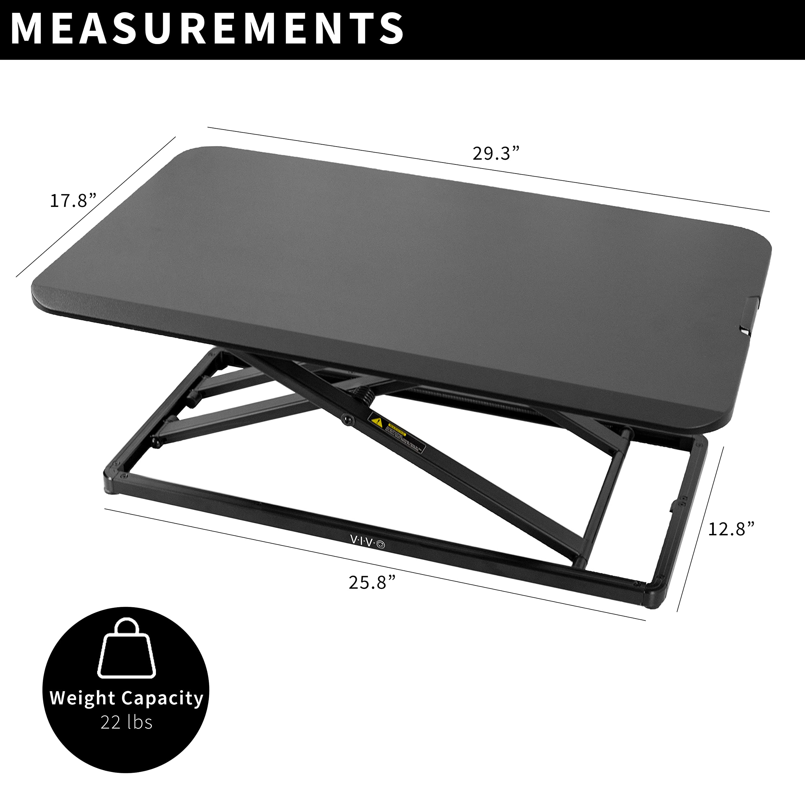 VIVO Adjustable Standing Desk Converter 29 inch - Sit Stand Workstation for Monitor & Laptop, Ergonomic Height Adjustable Riser Platform (DESK-V000U) - Perfect for Home Office, Gaming Setup & Workspace Productivity