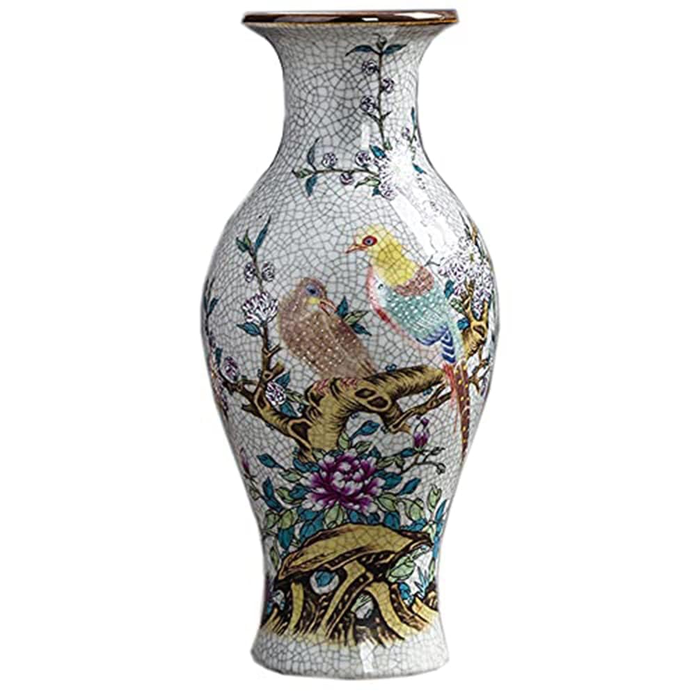 24.5cm Jingdezhen Ceramic Vase - Handcrafted Chinese Antique Flower Vase for Home Decor, Living Room Centerpiece, Wedding & Dining Table Decoration
