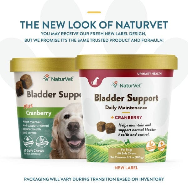 NaturVet Bladder Support Plus Cranberry Soft Chews for Dogs - Urinary Tract Health Supplement for Small & Large Breeds - Supports Healthy Bladder Function at Home or Travel