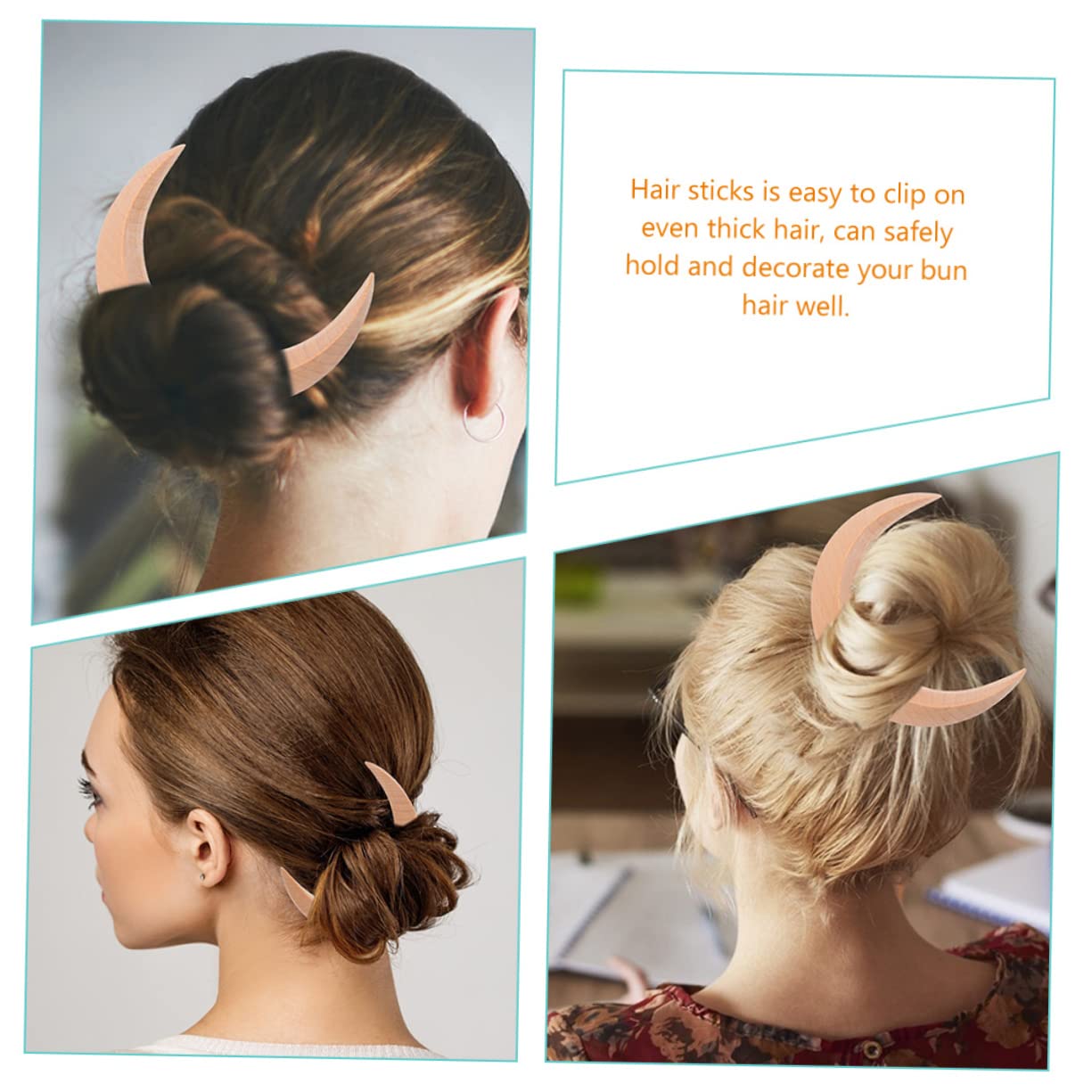 POPETPOP Wooden Hair Sticks for Women - Chinese Style Hairpins, Hair Barrettes & Bun Sticks with Natural Fragrance - Perfect for Updos, Weddings & Traditional Hairstyles