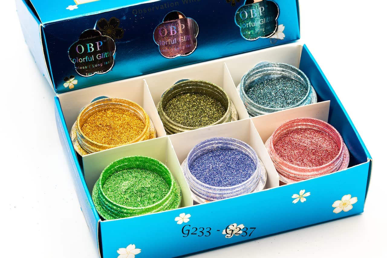 12 Colors Chunky Holographic Nail Glitter Powder - OBP Fine Holo Cosmetic Pigment for DIY Nail Art, Makeup & Manicure - Perfect for Party, Salon & Festival Nail Designs (Mint Green)