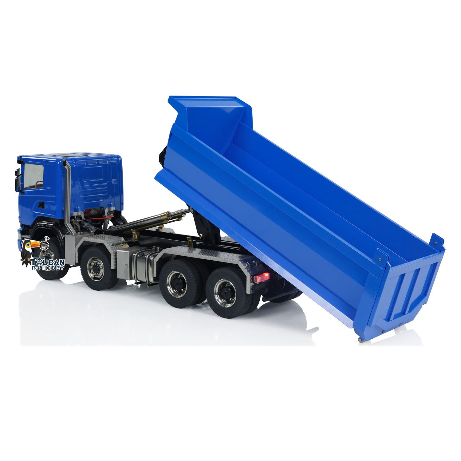 1:14 Scale 8x8 RC Hydraulic Dump Truck with Roll On/Off Function - Remote Controlled Tipper Car with Realistic Sounds & LED Lights - U-Shaped High Bucket & Timber Flatbed for Construction Site Play & Collectors - Perfect for Kids Outdoor Play, Construction Toy Enthusiasts, and RC Vehicle Lovers