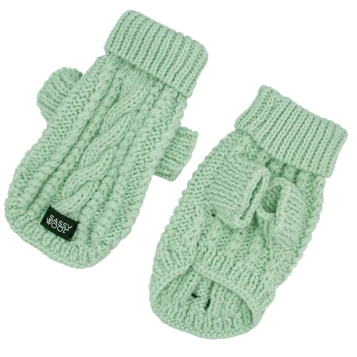 Light Green Cable Knit Sweater for Women - Cozy Winter Pullover, Casual & Office Wear, Perfect for Fall & Winter Outfits