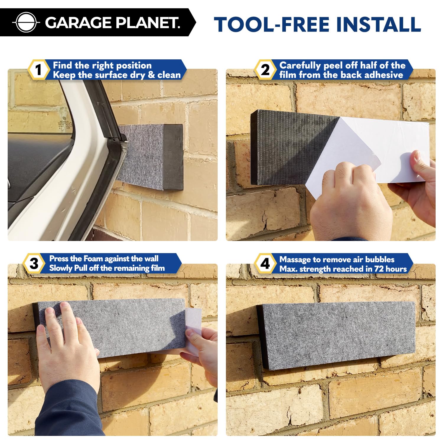WP02 Garage Wall Protector & Car Door Protectors - 2 Pack Black Anti-Scratch Guards | Australian Design | Perfect for Tight Parking Spaces & Home Garages