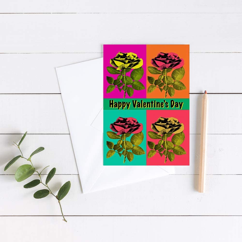10 Pack Valentine's Day Greeting Cards with Envelopes - Roses & Floral Designs for Valentine's, Galentine's & Friends | Bulk 5x7 Blank Inside Cards by Wright Home & Gift - Perfect for Classroom Exchanges, Office Gifts & Romantic Surprises