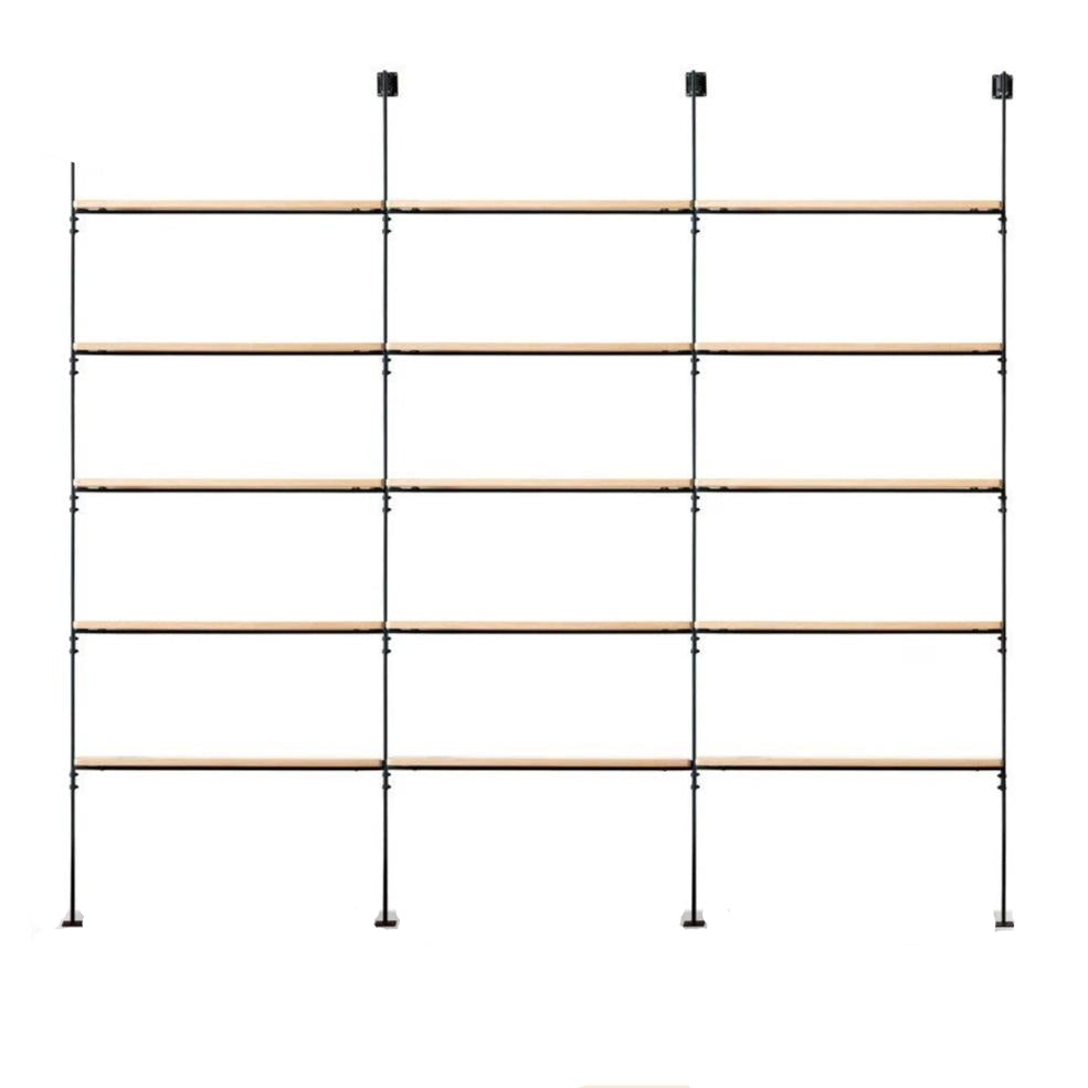 96.9x9.8x87.8 inch / 246x25x223 cm / natural wood color / three-row no drawer