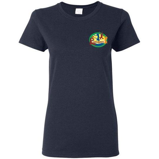 Kupugani Women's Short Sleeve T-Shirt with Oval Logo - Casual Cotton Tee for Everyday Wear, Gym, and Outfits