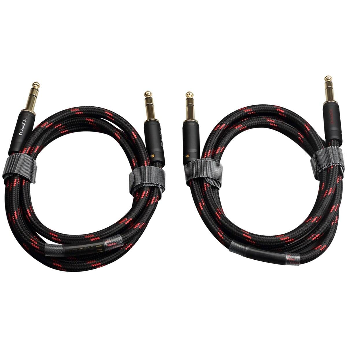 TOPPING TCT1 6.35mm TRS to 6.35mm TRS Balanced Audio Cable - OCC Copper High-Quality Stereo Interconnect (Pair) - Perfect for Studio Monitors, Audio Interfaces & Professional Sound Equipment
