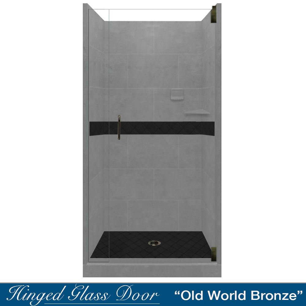 Alcove Portland Cement Sistine Stone & Diamond Stone Accent - DIY Shower Remodel Kit for Bathroom Renovation | Waterproof Tile Backer Board for Wet Areas