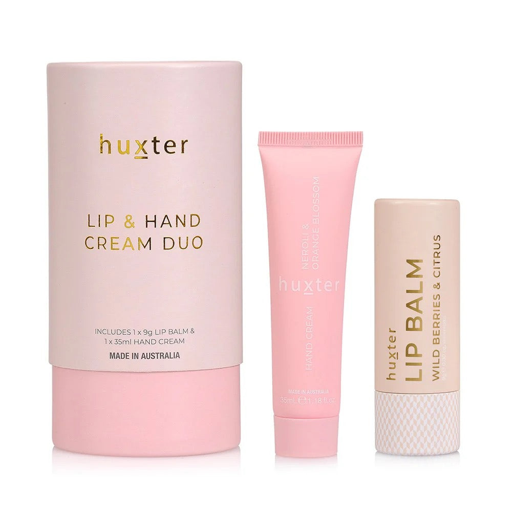 Neroli & Orange Blossom Lip Balm and Wild Berries & Citrus Hand Cream Duo - Hydrating Moisturizer for Dry Lips and Hands - Perfect for Winter Care, Travel & Daily Use