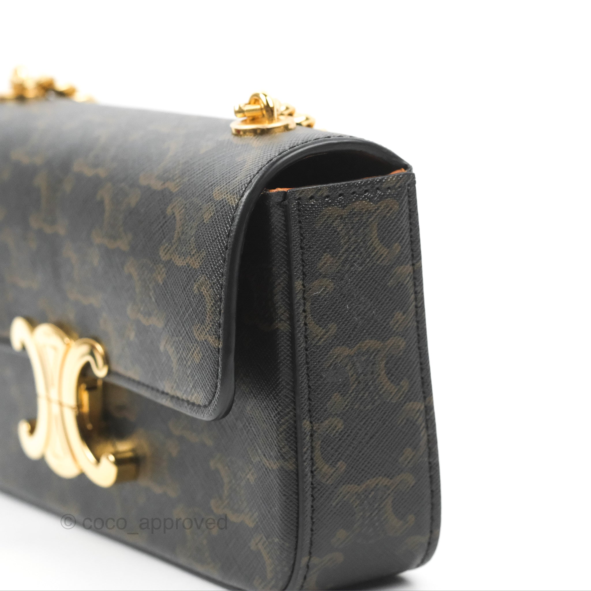 Celine Triomphe Shoulder Bag - Classic Canvas Chain Strap Crossbody Purse for Women | Perfect for Date Night, Office & Travel Accessories