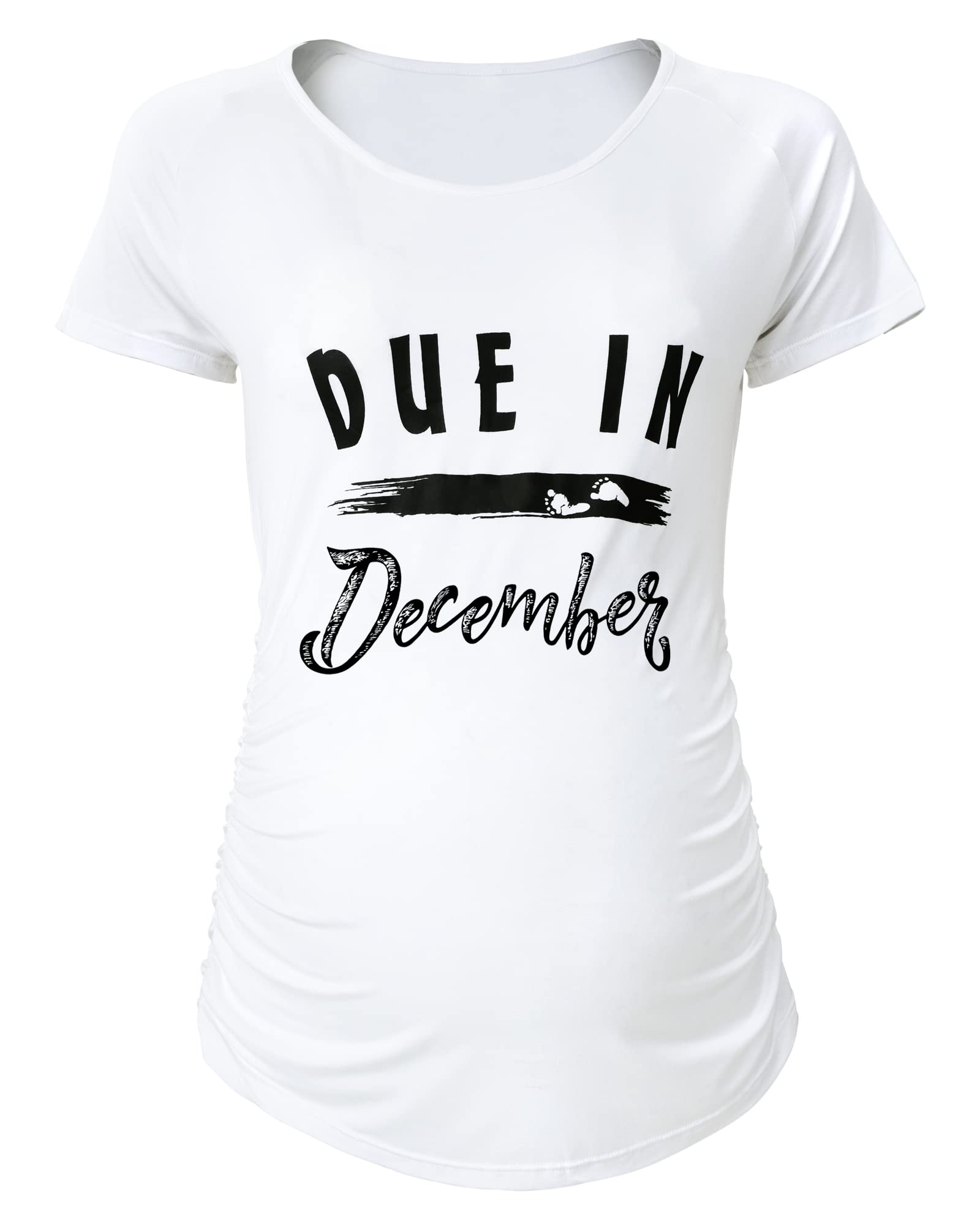 Funny Pregnancy Shirts for Women - SUNNYBUY Maternity Tee with Ruched Sides & Graphic Design - Comfortable Maternity Tops for Expecting Moms - Perfect for Baby Showers, Maternity Photos & Everyday Wear
