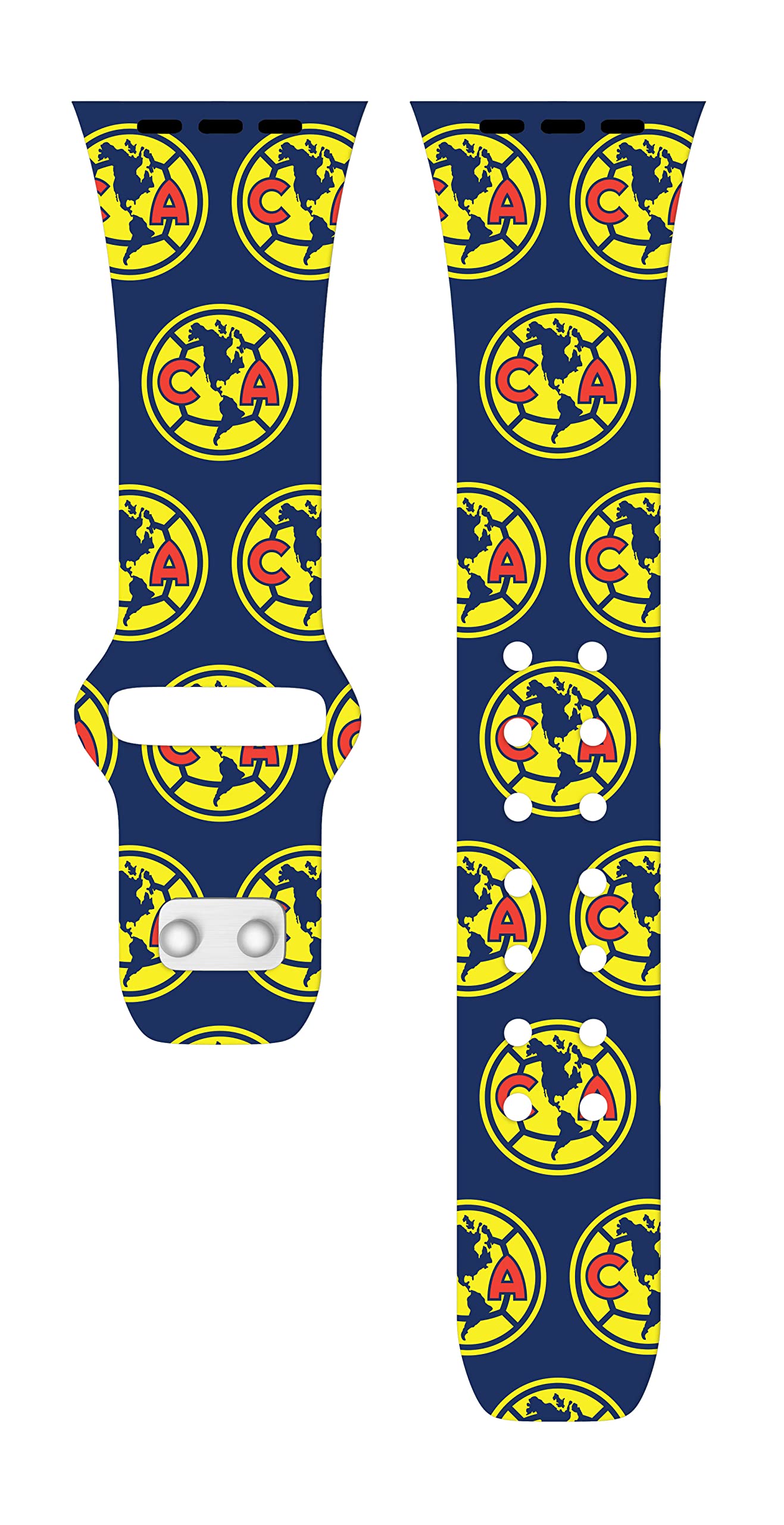 Premium Affinity Bands Club America HD Watch Band - Compatible with Apple Watch Series 9/8/7/SE/6/5/4/3 - Durable Silicone Sport Strap for Workout, Running & Everyday Wear