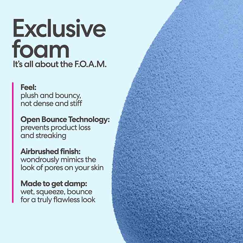 Beautyblender Denim Limited Edition Makeup Sponge - Flawless Foundation & Concealer Application for Professional Makeup Looks at Home or On-the-Go