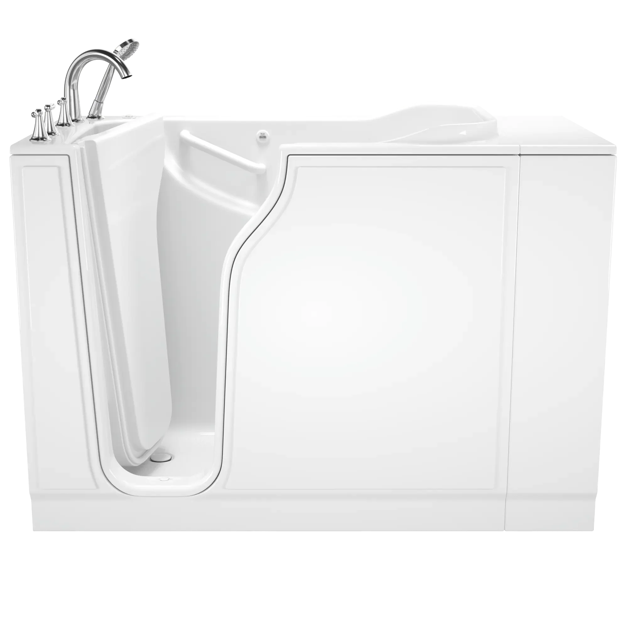 30x52 Inch Gelcoat Walk-In Bathtub with Whirlpool Massage System - Left Hand Door & Drain - Ideal for Elderly & Mobility Needs - Spa Relaxation at Home