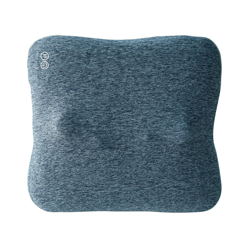 Bravo Shiatsu 4D Kneading Deep Tissue Massage Pillow - Grey Blue for Neck, Back & Shoulder Pain Relief - Perfect for Home, Office & Car Use